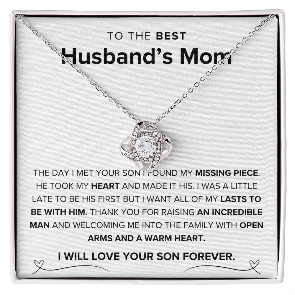 To My Husband's Mom-Loveknot Necklace-I Was A Little Late