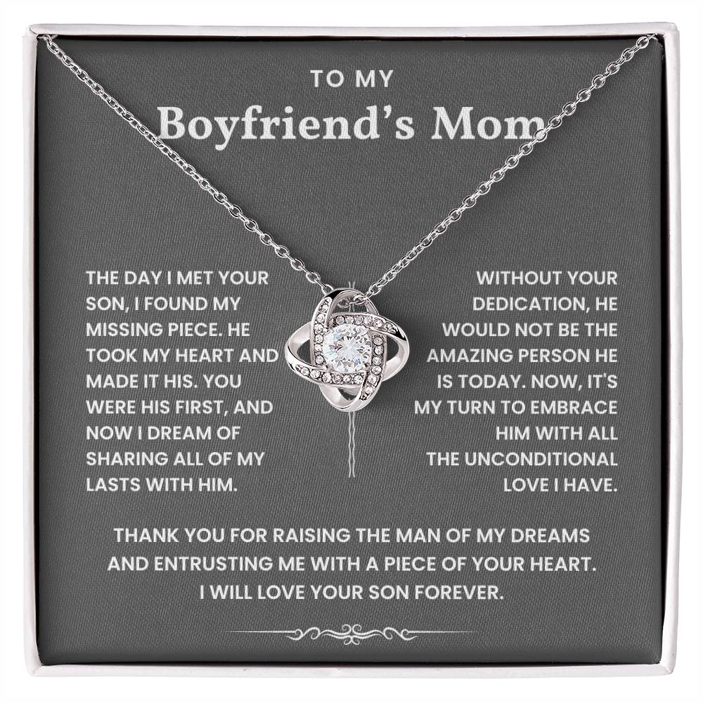 To My Boyfriend's Mom-Loveknot Necklace-Thank You For Raising