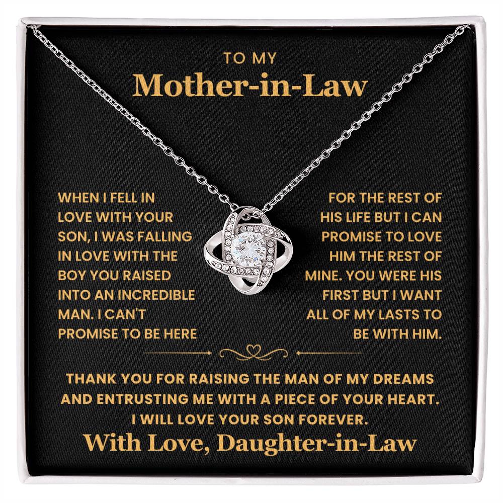 To My Husband's Mom- Loveknot Necklace-All My Lasts To Be With Him Lux001