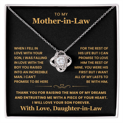 To My Husband's Mom- Loveknot Necklace-All My Lasts To Be With Him Lux001