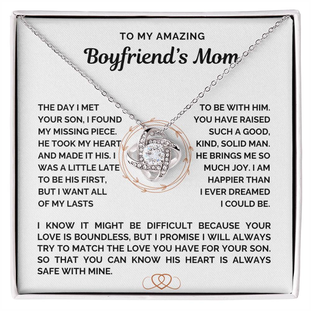 To My Boyfriend's Mom Necklace - Love Knot Necklace