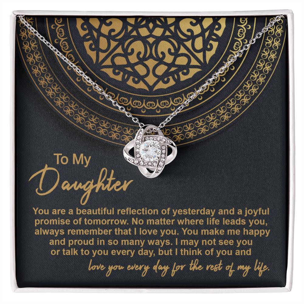 To My Daughter-Loveknot Necklace-I Love You