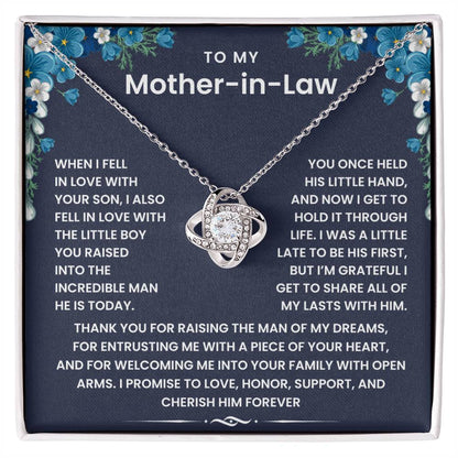 To My Mother-in-Law - Thank You for Raising the Man of My Dreams - Necklace Gift Set 341