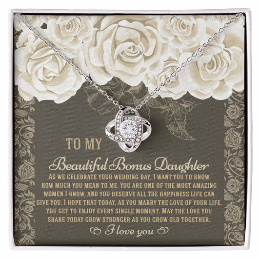 Bonus Daughter-Grow Old Together-Loveknot Necklace