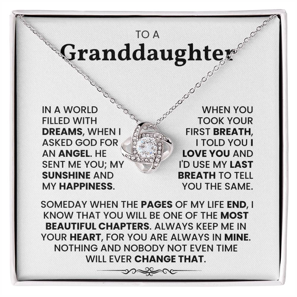 To My Granddaughter-Loveknot Necklace-I Love You Forever