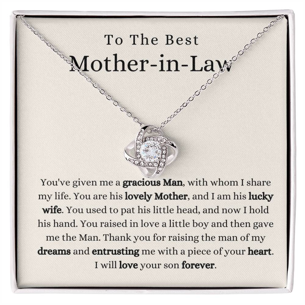 To The Best Mother-In -law-Loveknot Necklace-I Hold His Hand