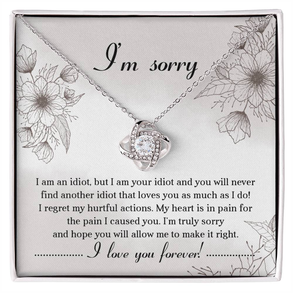 I Am Sorry Necklace For Her- Loveknot Necklace