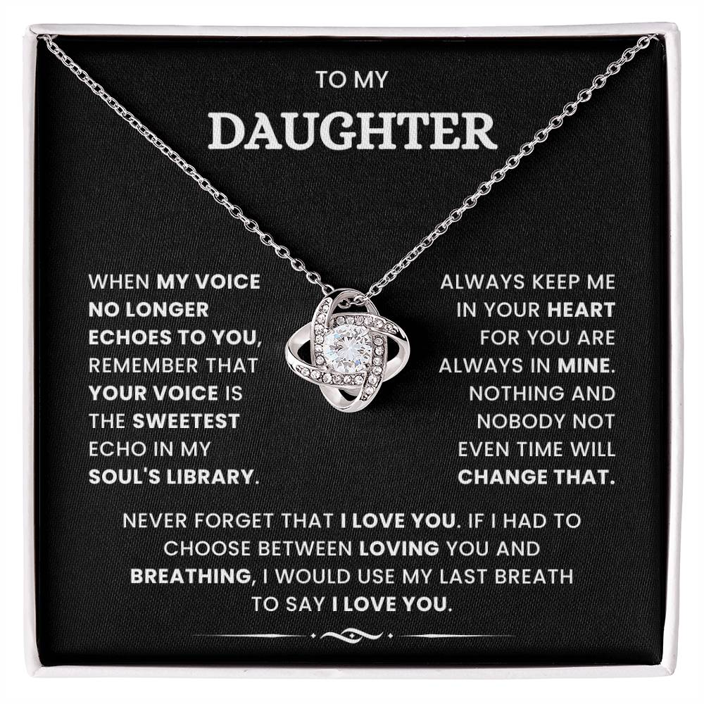 To My Daughter-Loveknot-Necklace-Always Keep Me In Your Heart