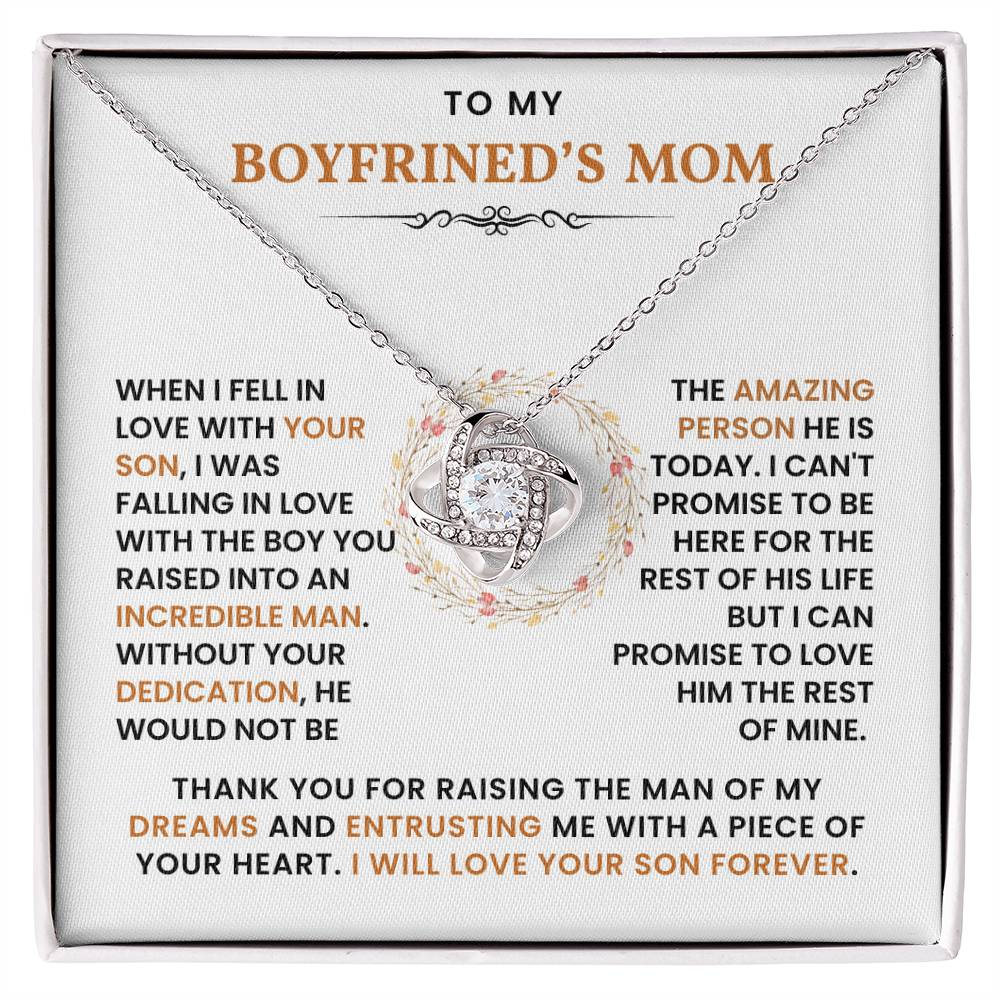 To My Boyfriend's Mom-Loveknot Necklace-I Can't Promise To Be Here