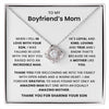 To My Boyfriensd's Mom- Loveknot Necklace-Thank You For Sharing Your Son