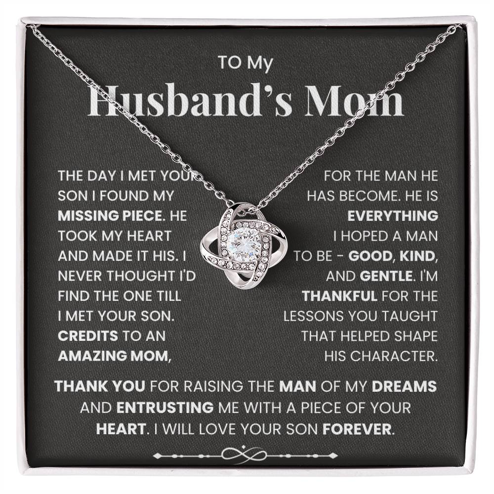 To My Husband's Mom-Loveknot Necklace-The Man Of My Dreams