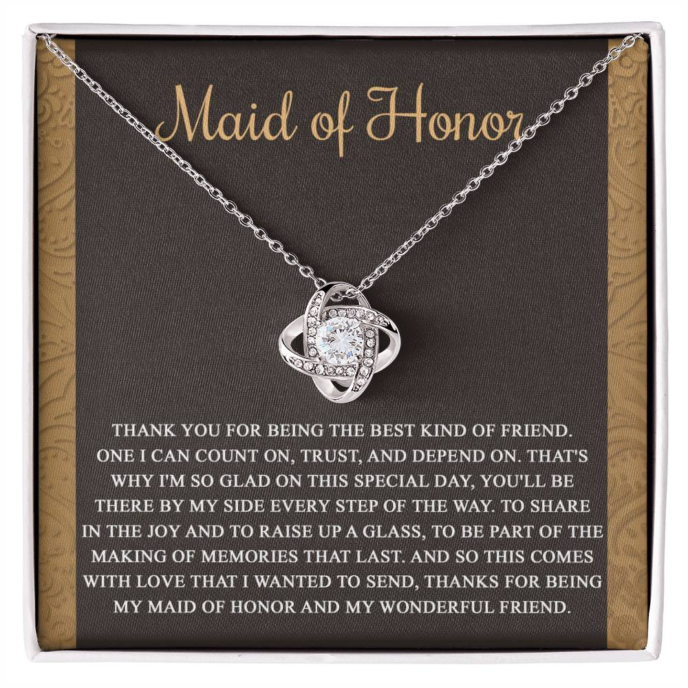 Maid of Honor-Kind Of Friend-Loveknot Necklace