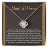 Maid of Honor-Kind Of Friend-Loveknot Necklace