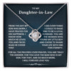 To My Daughter-In-Law- Loveknot Necklace-For All That Prayers