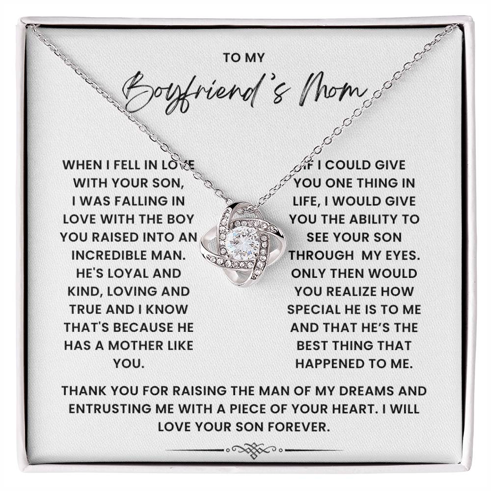 To My Boyfriens's Mom- Loveknot Necklace- When I Fell In Love