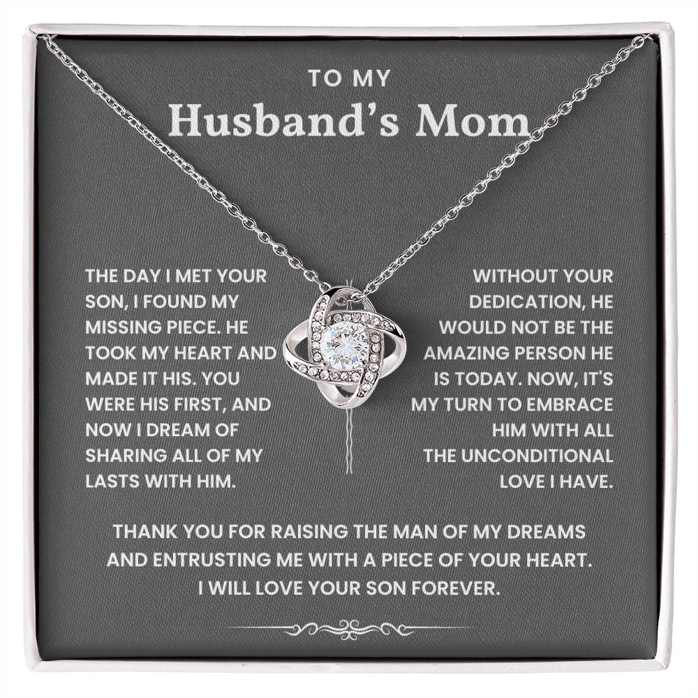 To My Husband's Mom-Loveknot Necklace- The Day I Met Your Son