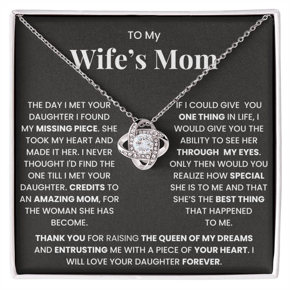 To My Wife's Mom-Loveknot Necklace- Credits To An Amazing Mom