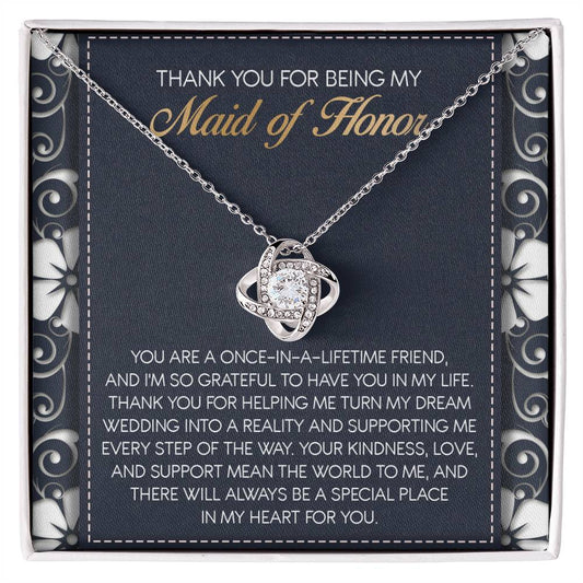 Maid of Honor-World To Me-Loveknot necklace