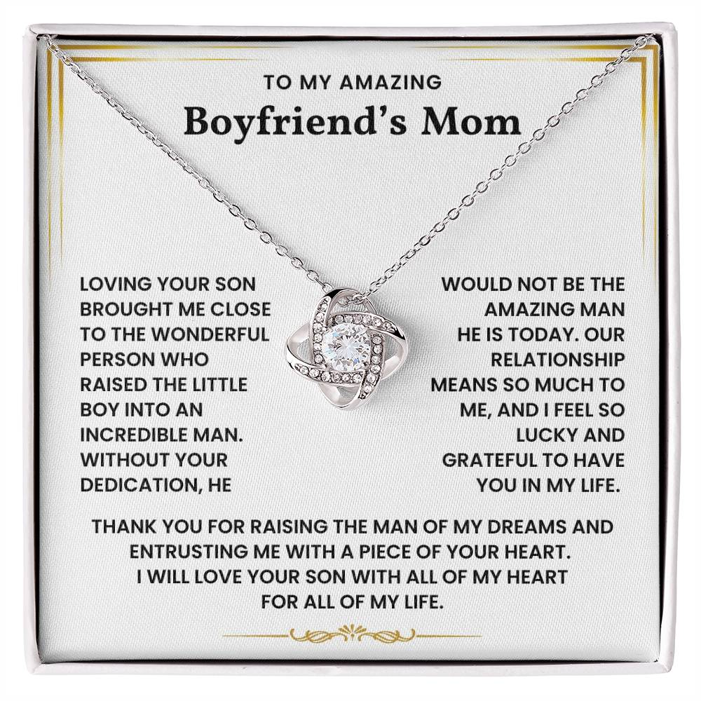 To My Amazing Boyfriend's Mom-Loveknot Necklace-Loving Your Son