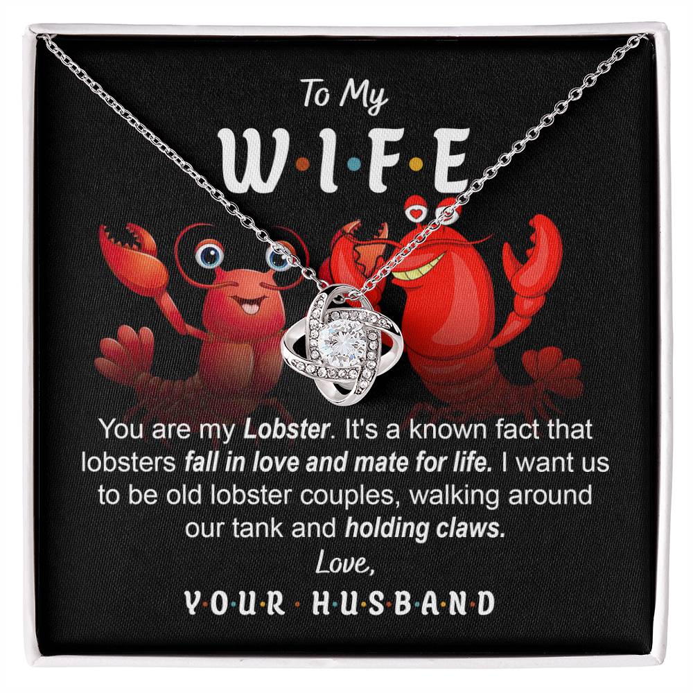 Wife-Old Lobster Couples-Loveknot Necklace