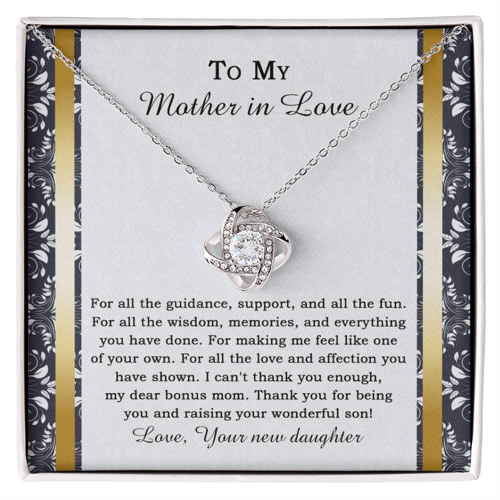 To My Mother-In -Love- Loveknot Necklace-I Can't Thankyou Enough