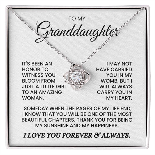 To My Granddaughter-Loveknot Necklace-Someday When The Pages