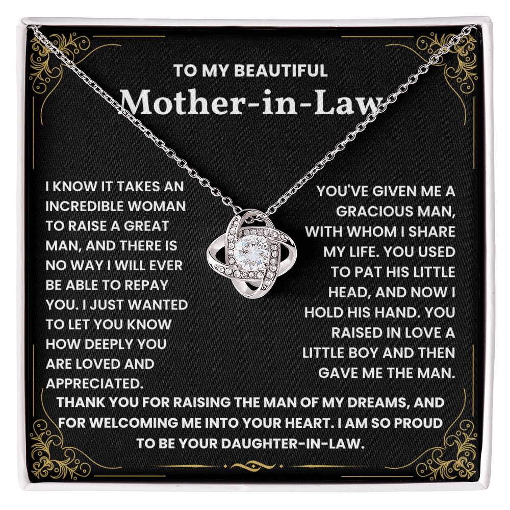 Mothers Day gift for Mother In Law - Love Knot Necklace Lux121
