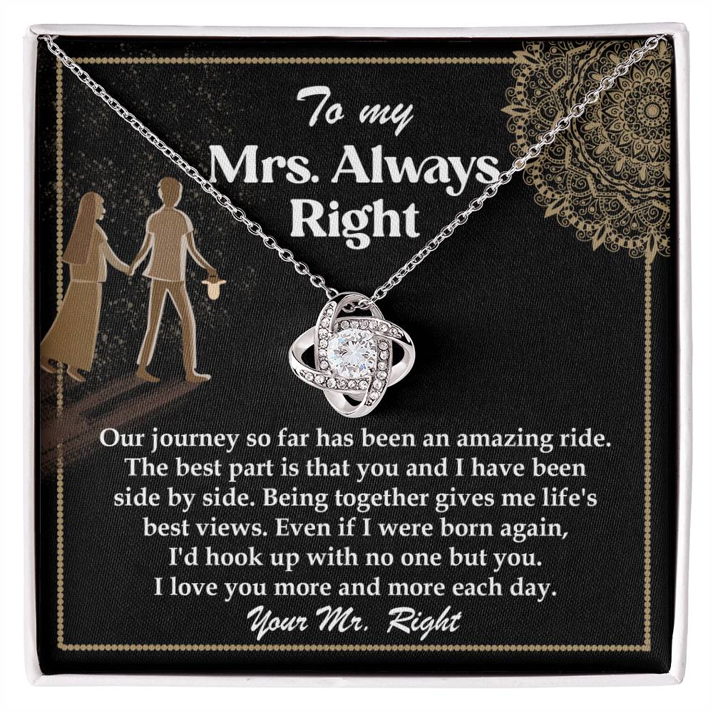 Wife-Always Right-Loveknot Necklacr For Her