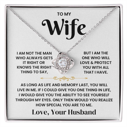 To My Wife-Loveknot Necklace-As Long As Life