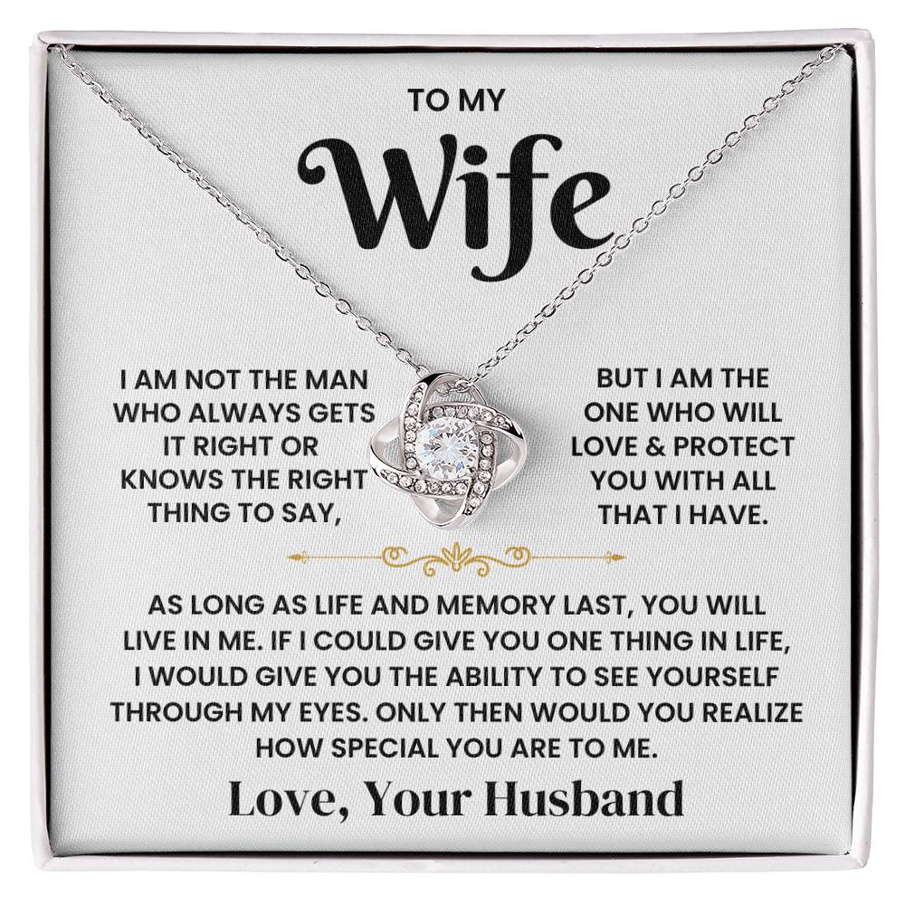 To My Wife-Loveknot Necklace-As Long As Life