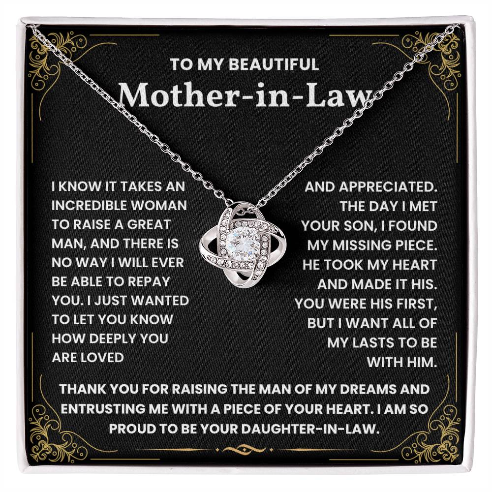 Mothers Day gift for Mother In Law - Love Knot Necklace Lux123