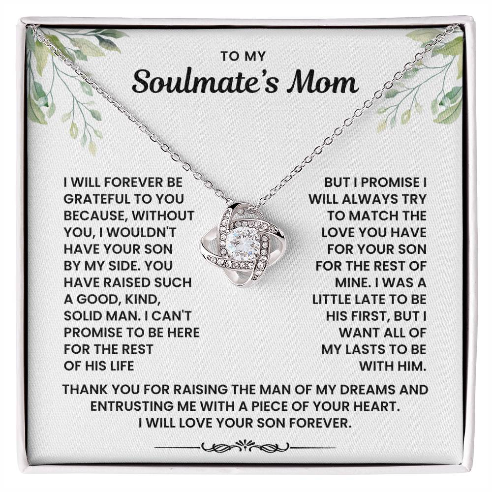 To My Soulmate's Mom Necklace - Perfect Gift for BF Mom and Husband's Mom