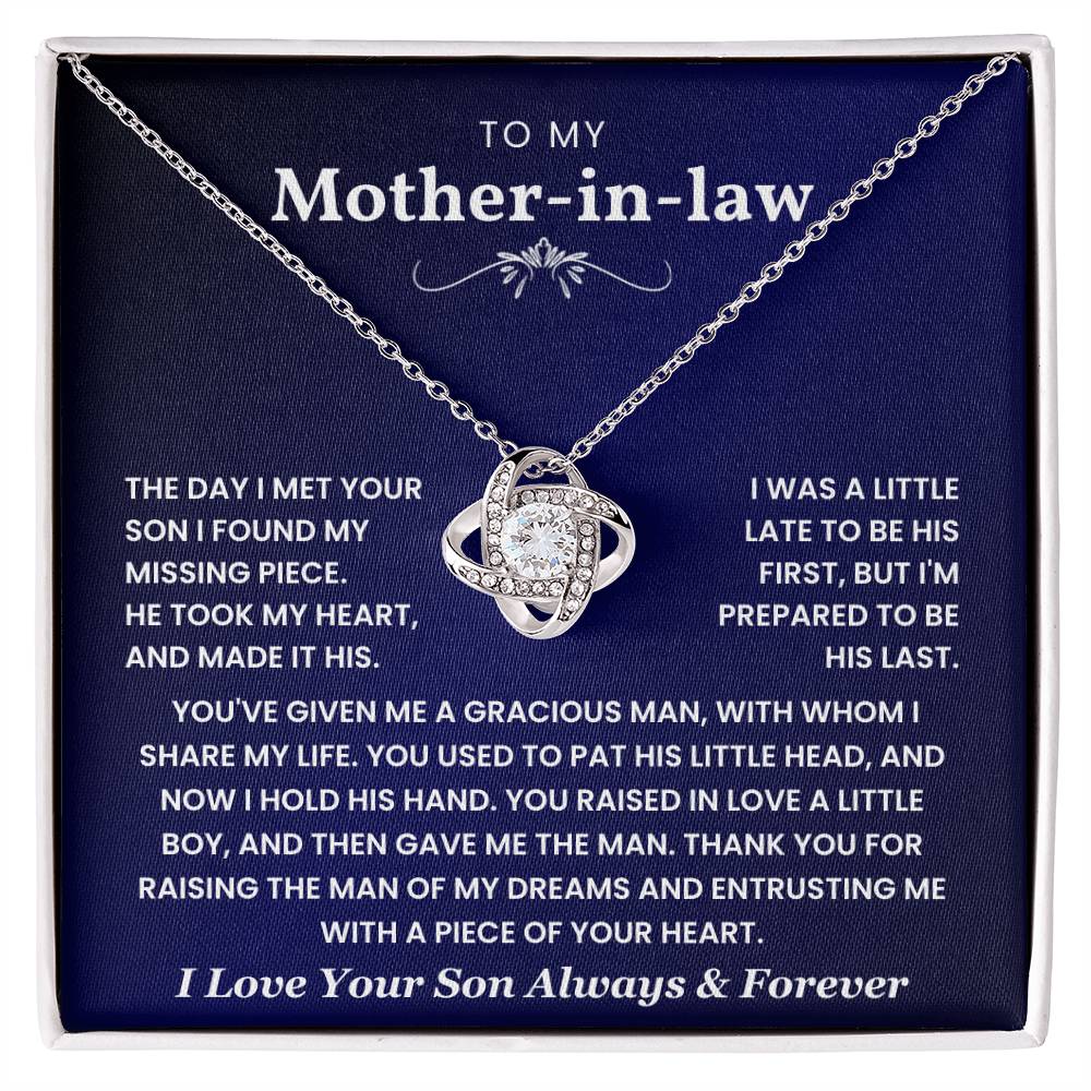 To My Husband's Mom - Thank You for Raising The Man of My Dreams - Necklace