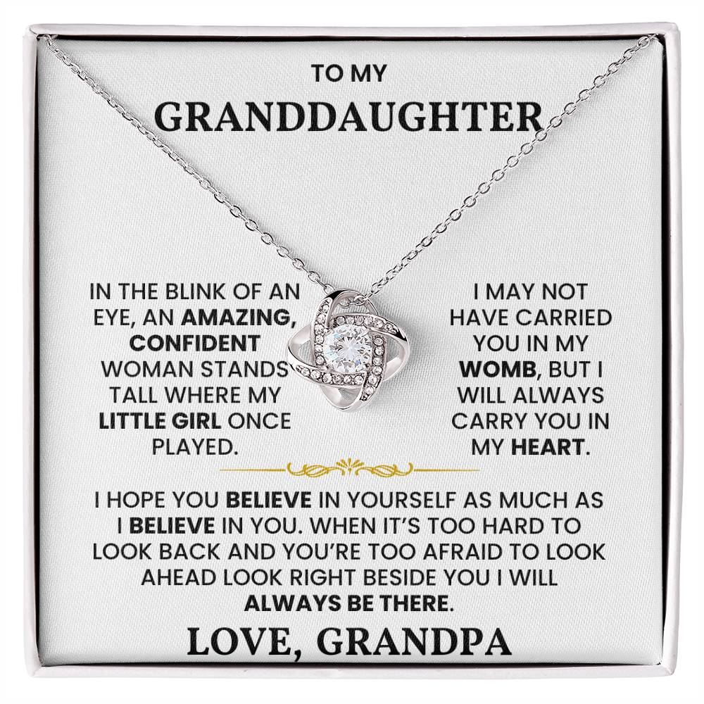 To My Granddaughter - I Will Always Carry You In My Heart - Necklace