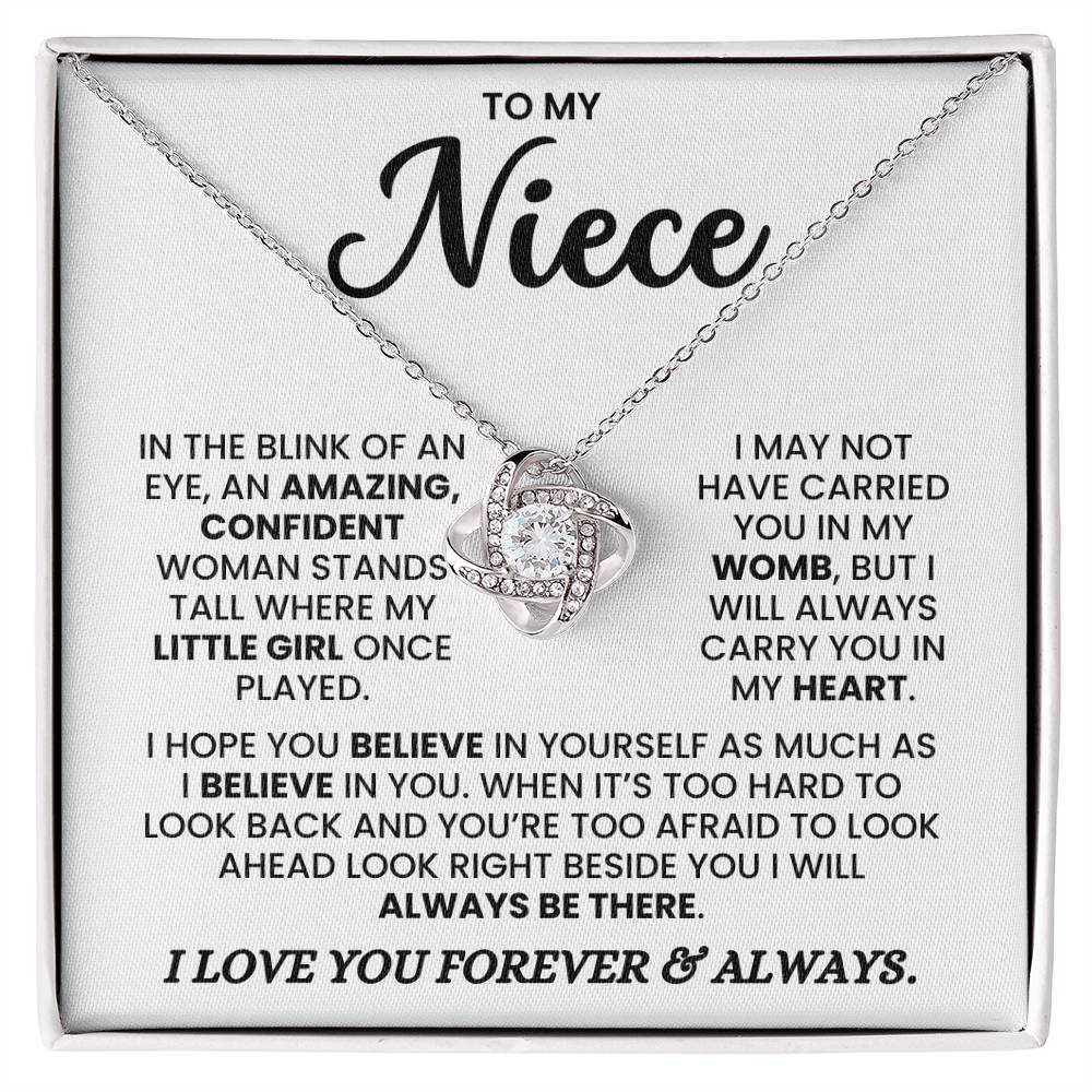 To My Niece-Loveknot Necklace- I Love You Forever