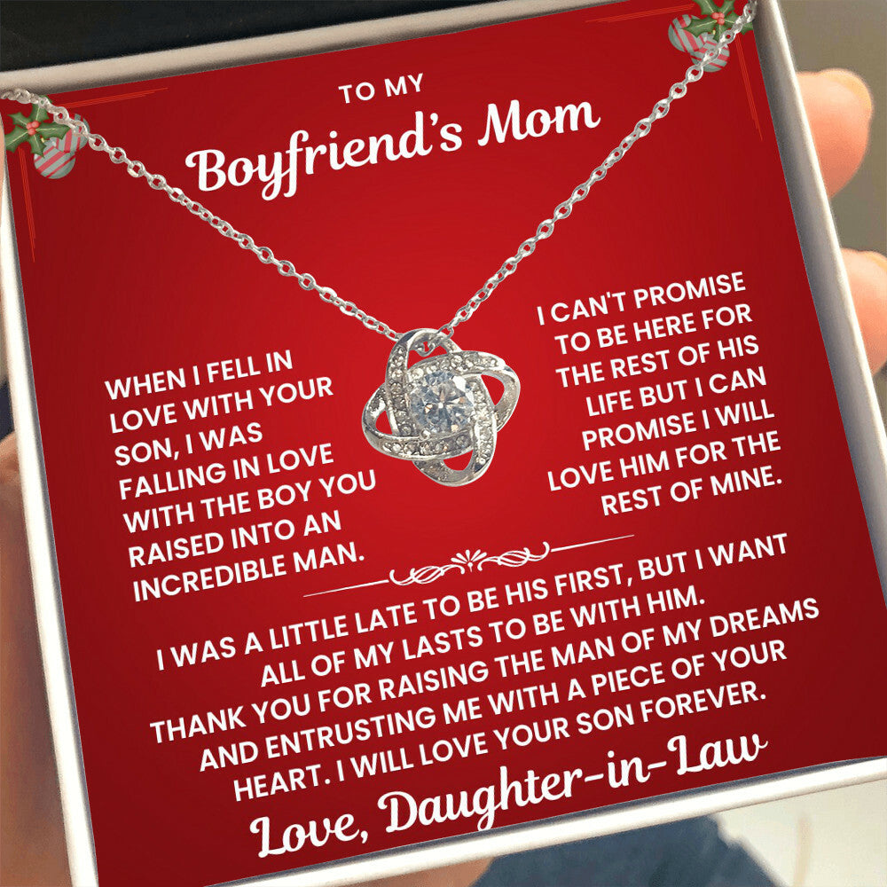 To My Boyfriend's Mom-Loveknot Necklace-I Was A Little Late