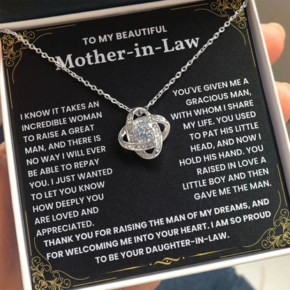 Mothers Day gift for Mother In Law - Love Knot Necklace Lux121