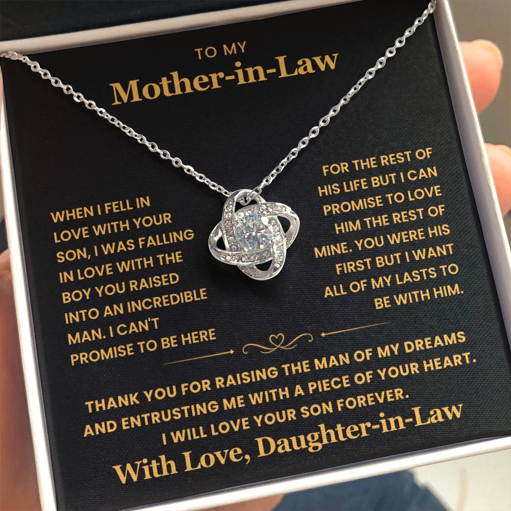 To My Husband's Mom- Loveknot Necklace-All My Lasts To Be With Him Lux001