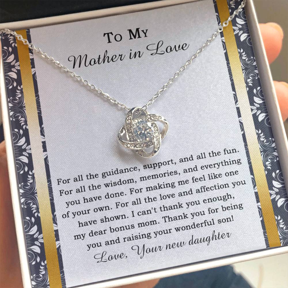 To My Mother-In -Love- Loveknot Necklace-I Can't Thankyou Enough