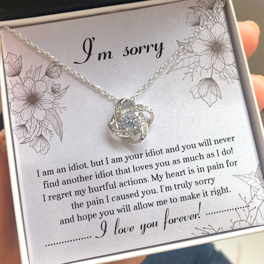 I Am Sorry Necklace For Her- Loveknot Necklace