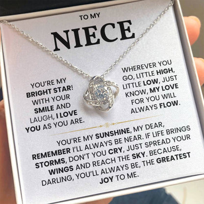 To My Niece- Loveknot Necklace- The Greatest Joy To Me