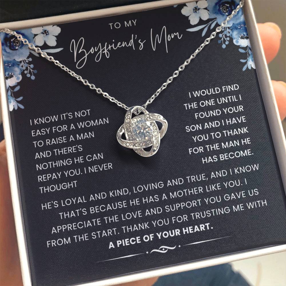 To My Boyfriend Mom- Loveknot Necklace- A Piece Of Your Heart