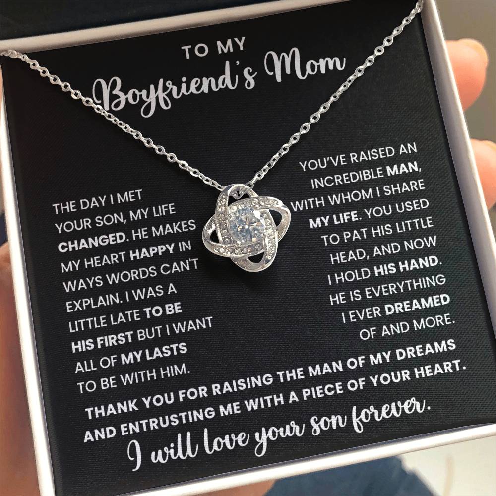 To My Boyfriend'a Mom- Loveknot Necklace-All My Lasts To Be With Him LX321