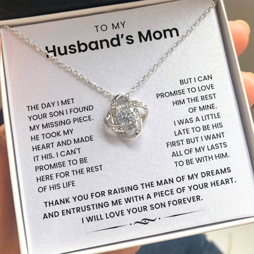 To My Husband's Mom-Loveknot Necklace-I Can Promise To Love You