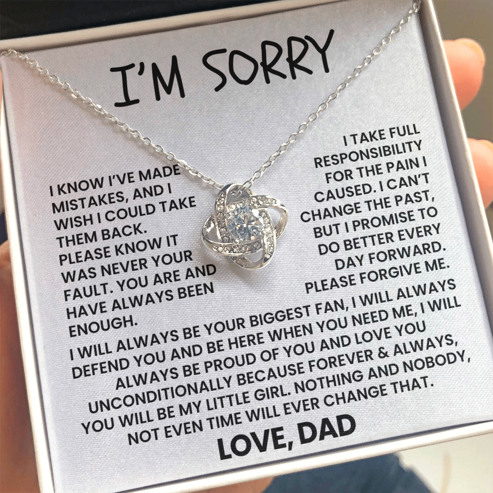I Am Sorry Necklace for Daughter - I Will Always Be Your Biggest Fan