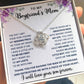 To My Boyfriend'a Mom- Loveknot Necklace-All My Lasts To Be With Him LX322