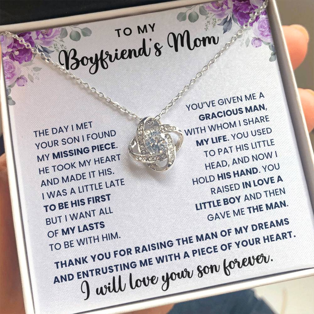 To My Boyfriend'a Mom- Loveknot Necklace-All My Lasts To Be With Him LX322