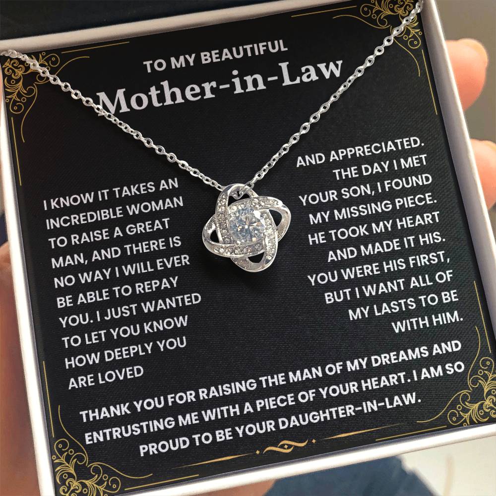 Mothers Day gift for Mother In Law - Love Knot Necklace Lux123