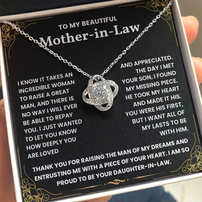 Mothers Day gift for Mother In Law - Love Knot Necklace Lux123