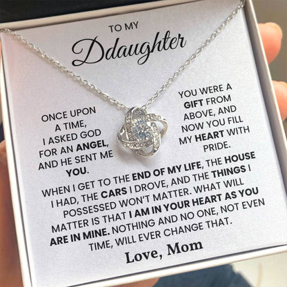 To My Day Daughter-Loveknot Necklace-Not Even Time Will Ever Change That